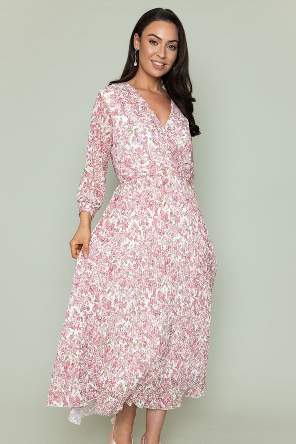 Carraig Donn Printed Hannah Midi Dress in Pink