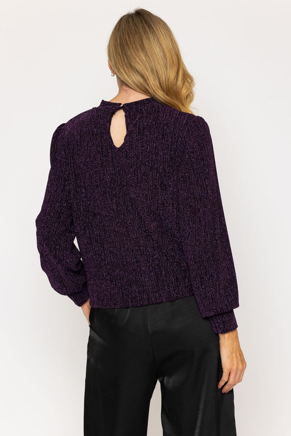 Carraig Donn Purple Sparkle Long Sleeve Top