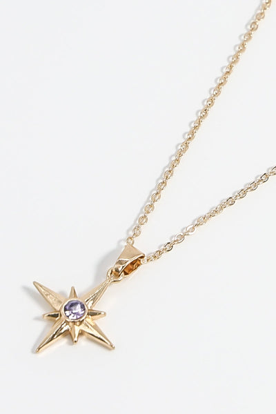 Carraig Donn Purple Stone Star Necklace