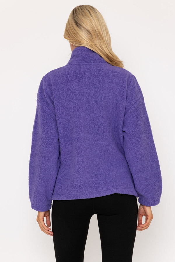 Carraig Donn Purple Teddy Fleece With Contrast Zip