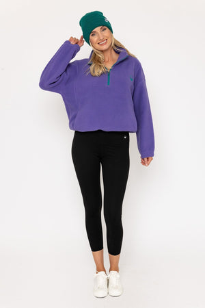 Carraig Donn Purple Teddy Fleece With Contrast Zip