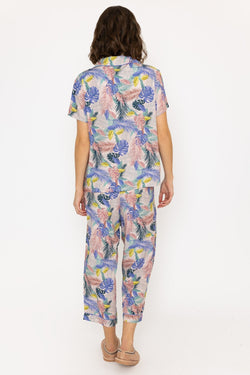 Carraig Donn Pyjama Set With 3/4 Leg in Pink Print