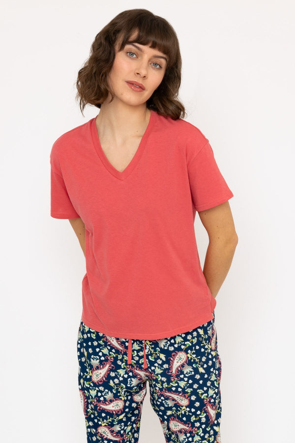Carraig Donn Pyjama Top and 3/4 Bottoms in Pink