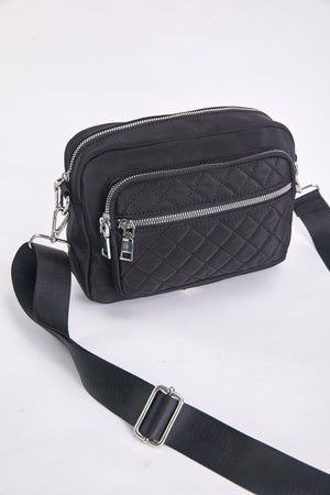 Quilted Front Camera Bag in Black