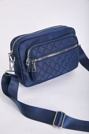 Quilted Front Camera Bag in Navy