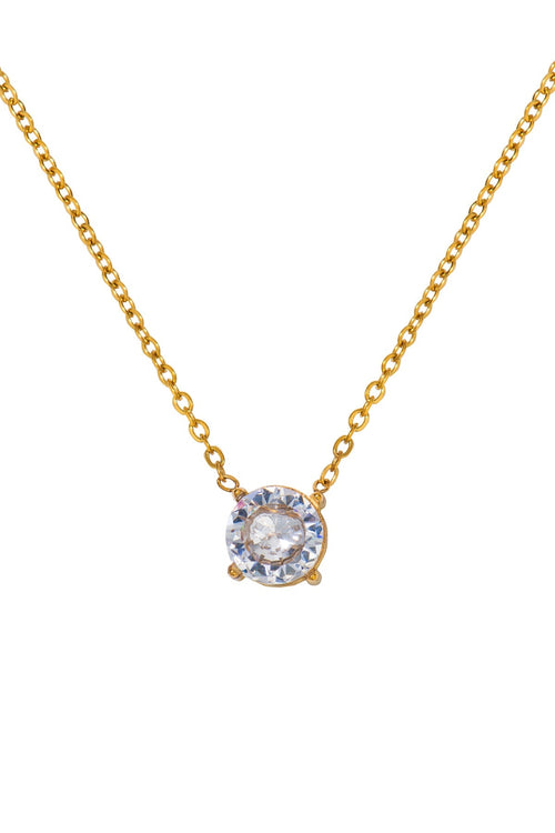 Raelyn Solitaire Gold Necklace