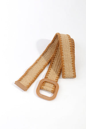 Carraig Donn Raffia Whipstitch Belt in Brown - Size S/M