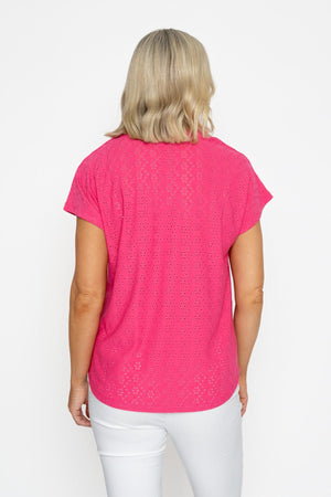Carraig Donn Raspberry Short Sleeve Jersey Top