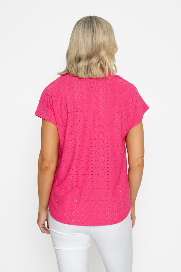 Carraig Donn Raspberry Short Sleeve Jersey Top