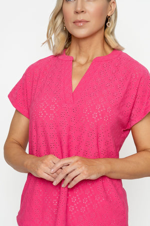 Carraig Donn Raspberry Short Sleeve Jersey Top