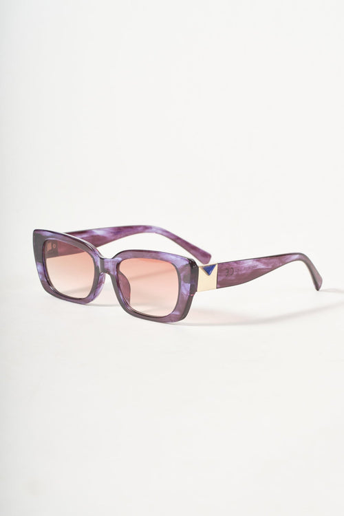 Carraig Donn Rectangle Navy Marble Frame Sunglasses