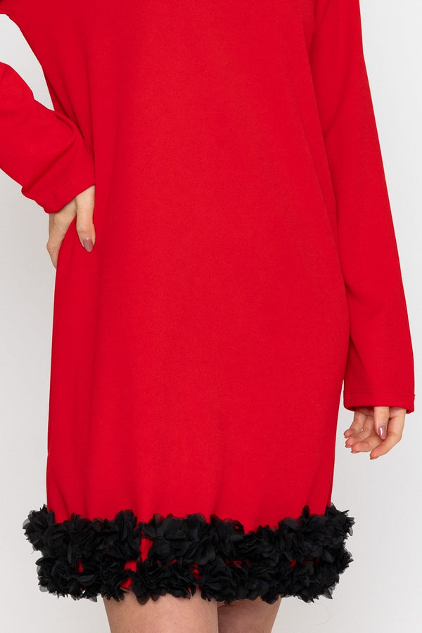 Carraig Donn Red Amanda Long Sleeve Midi Dress