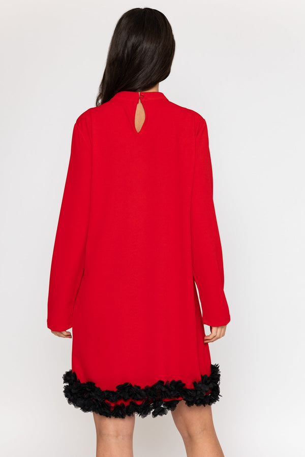 Carraig Donn Red Amanda Long Sleeve Midi Dress
