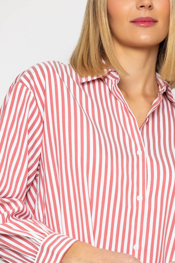 Carraig Donn Red Classic Striped Shirt