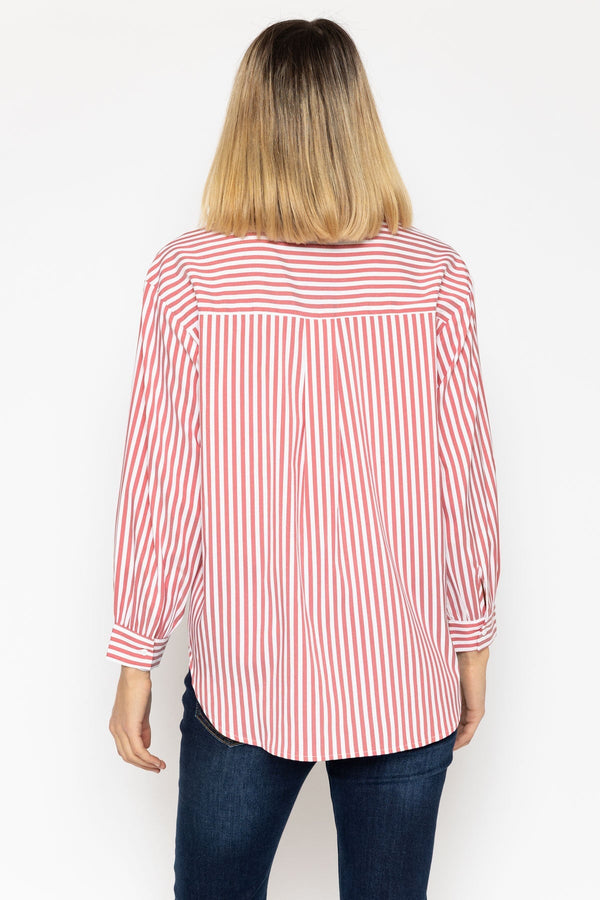 Carraig Donn Red Classic Striped Shirt