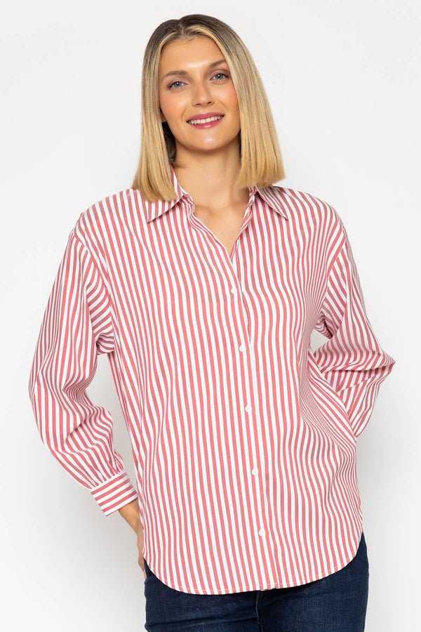 Carraig Donn Red Classic Striped Shirt