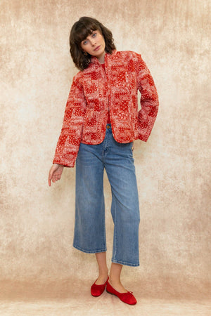 Carraig Donn Red Contrast Printed Jacket