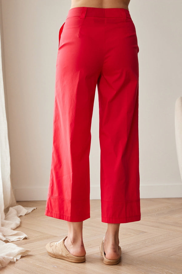 Carraig Donn Red Cotton Hem Trousers