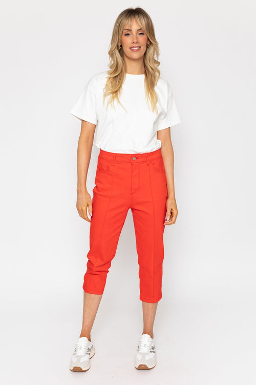 Red Cropped Jeans