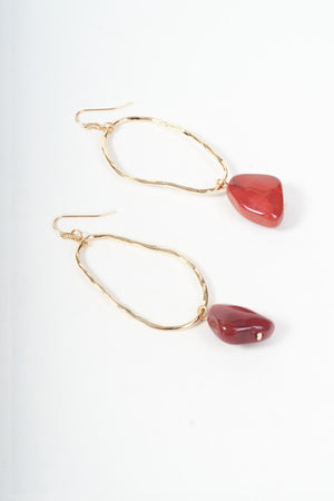 Carraig Donn Red Drop Abstract Earrings