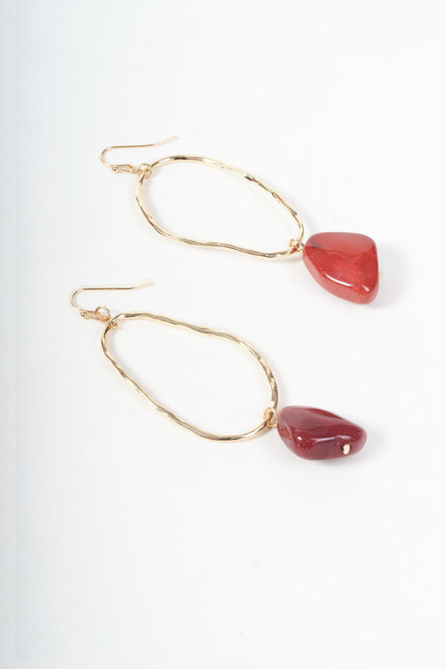 Red Drop Abstract Earrings