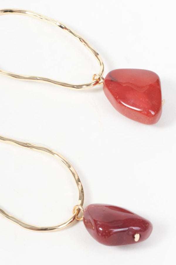 Carraig Donn Red Drop Abstract Earrings