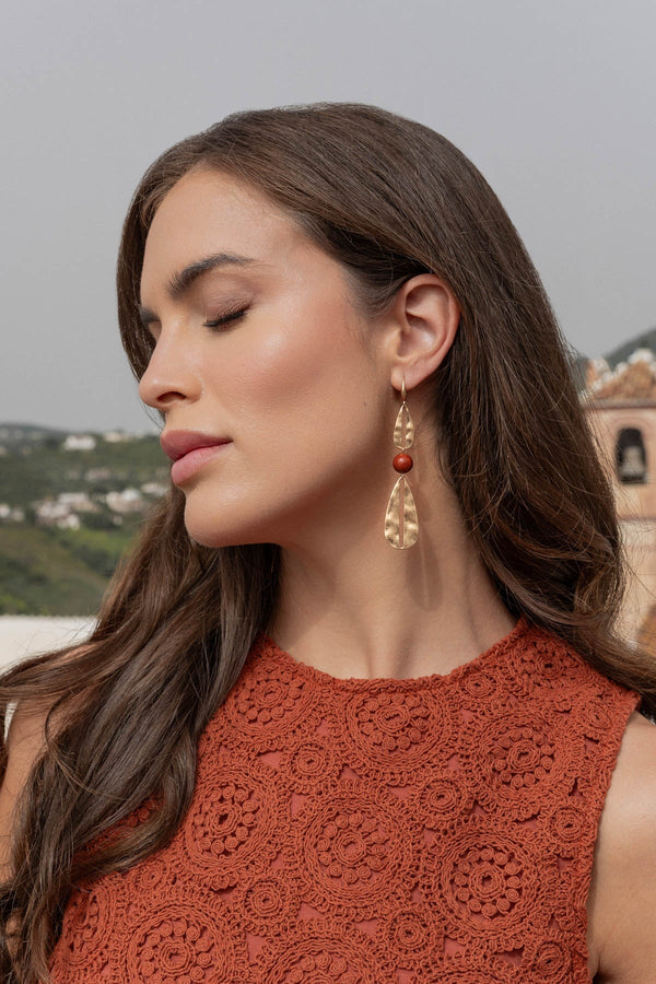 Carraig Donn Red Gold Metal Drop Earrings