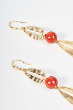 Carraig Donn Red Gold Metal Drop Earrings