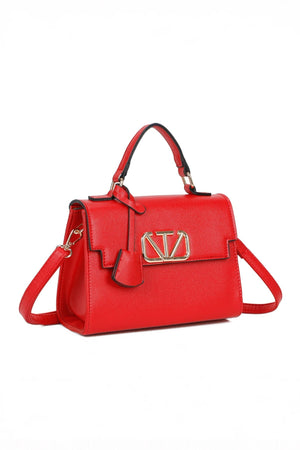 Carraig Donn Red Grab Handle Flap Bag