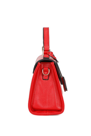 Carraig Donn Red Grab Handle Flap Bag