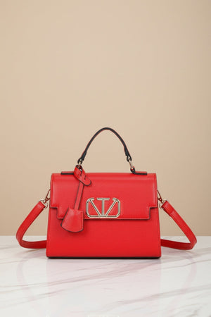 Carraig Donn Red Grab Handle Flap Bag