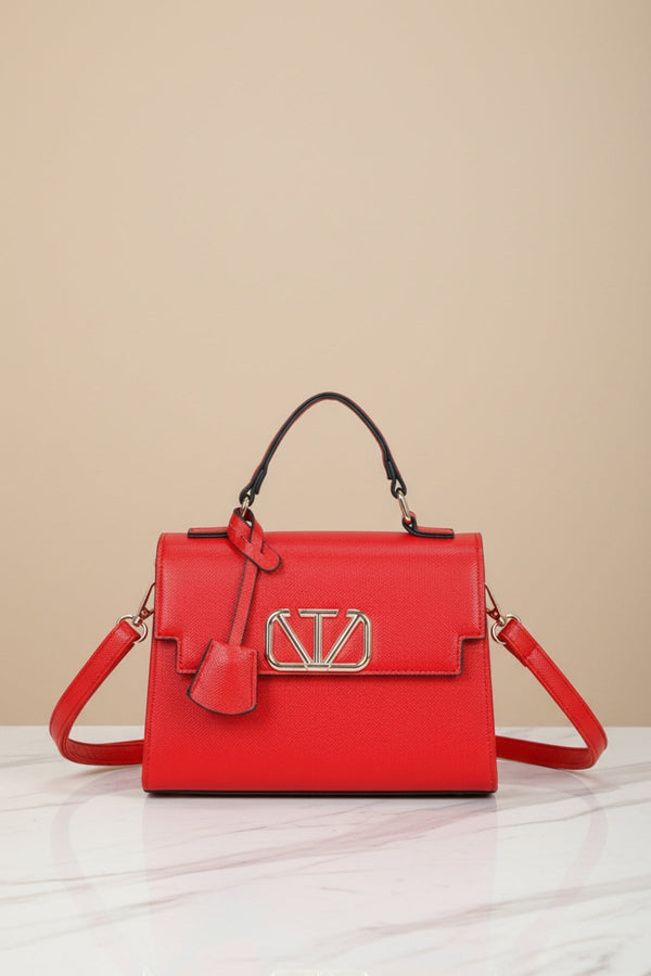 Carraig Donn Red Grab Handle Flap Bag