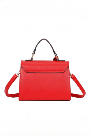 Carraig Donn Red Grab Handle Flap Bag