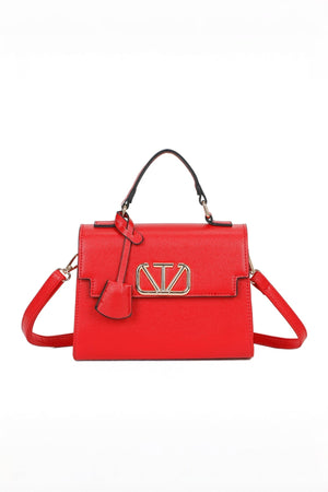 Carraig Donn Red Grab Handle Flap Bag