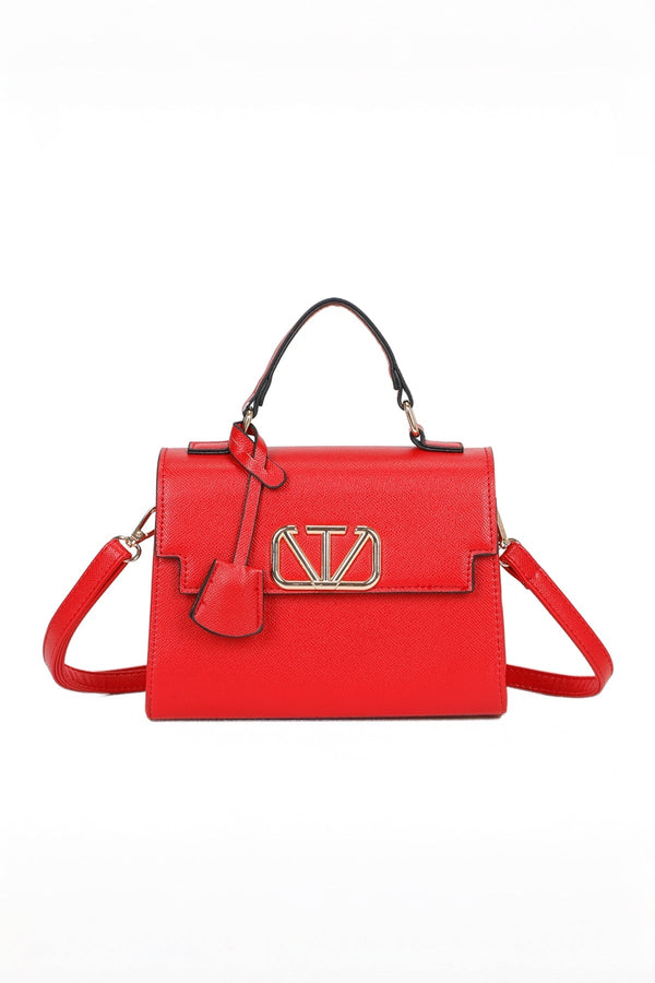 Carraig Donn Red Grab Handle Flap Bag