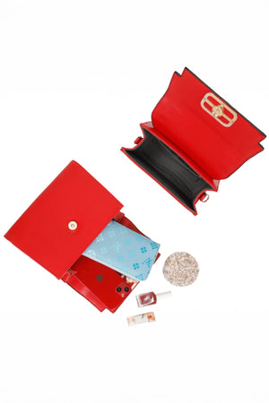 Carraig Donn Red Grab Handle Flap Bag