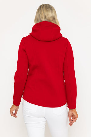 Carraig Donn Red Hooded Pique Jacket