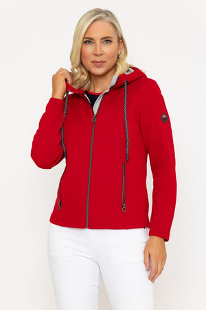 Carraig Donn Red Hooded Pique Jacket