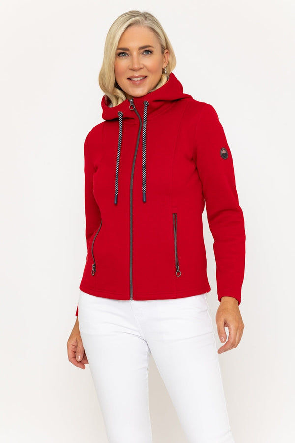 Carraig Donn Red Hooded Pique Jacket