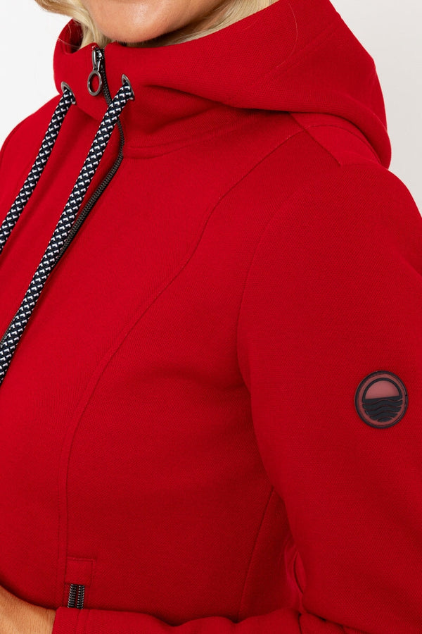 Carraig Donn Red Hooded Pique Jacket
