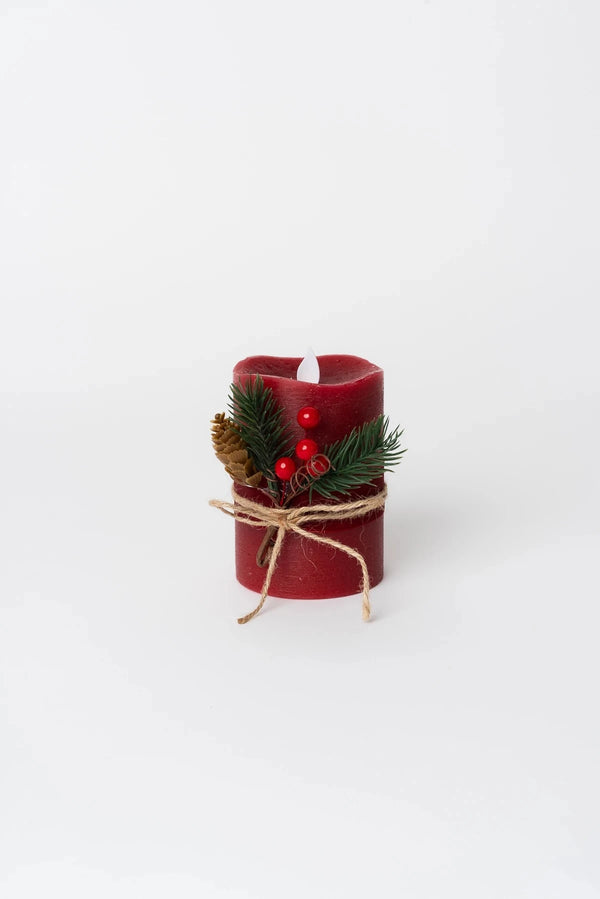 Carraig Donn Red Led Candle Medium