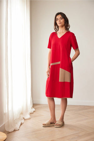 Carraig Donn Red Oval Cut Out Midi Dress
