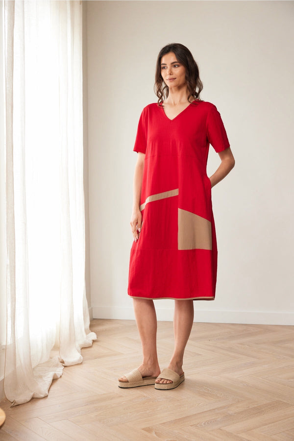 Carraig Donn Red Oval Cut Out Midi Dress