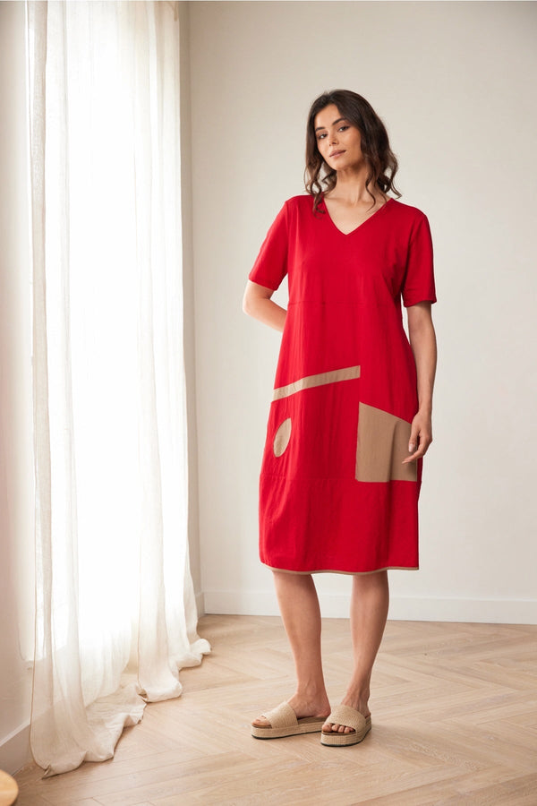 Carraig Donn Red Oval Cut Out Midi Dress