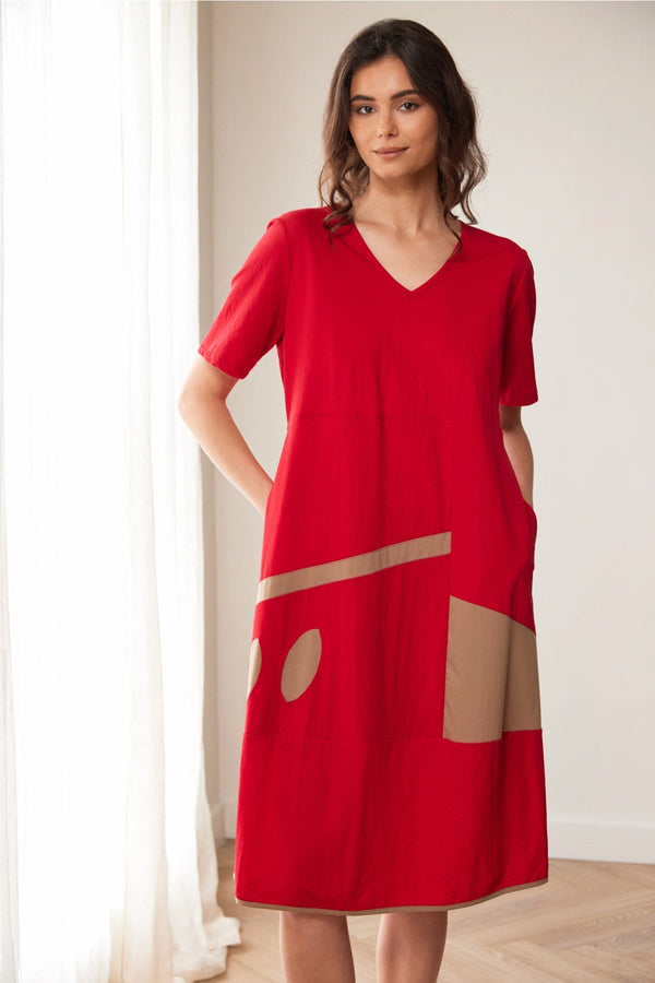 Carraig Donn Red Oval Cut Out Midi Dress