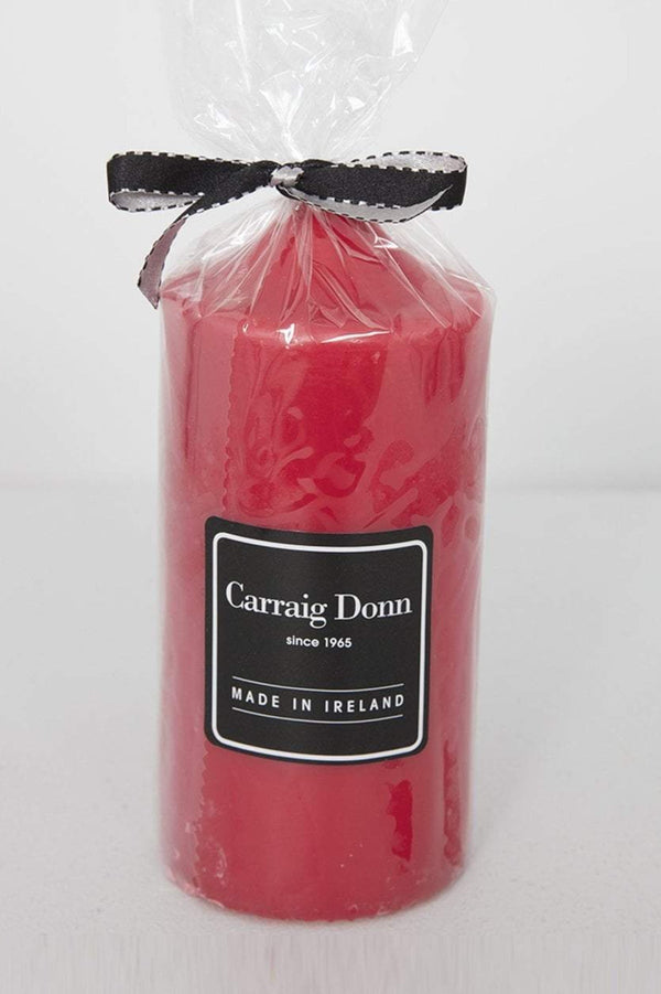 Carraig Donn Red Pillar Candle 16cm