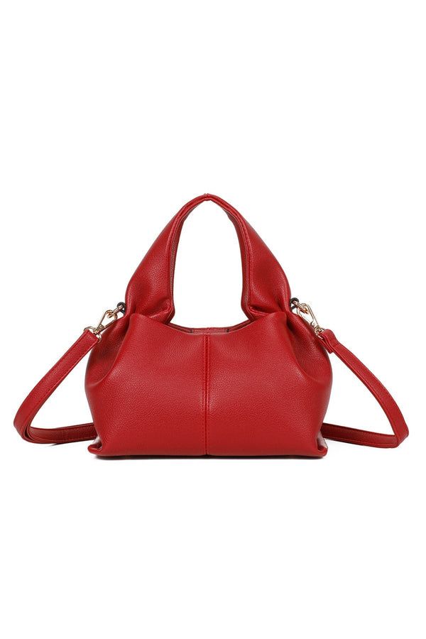 Carraig Donn Red Soft Pleat Grab Handle Bag