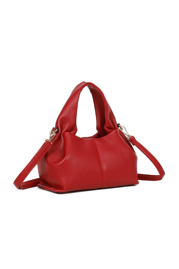 Carraig Donn Red Soft Pleat Grab Handle Bag