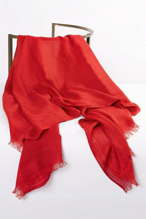 Carraig Donn Red Soft Touch Cotton Blend Scarf
