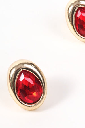 Carraig Donn Red Stone Stud Earrings